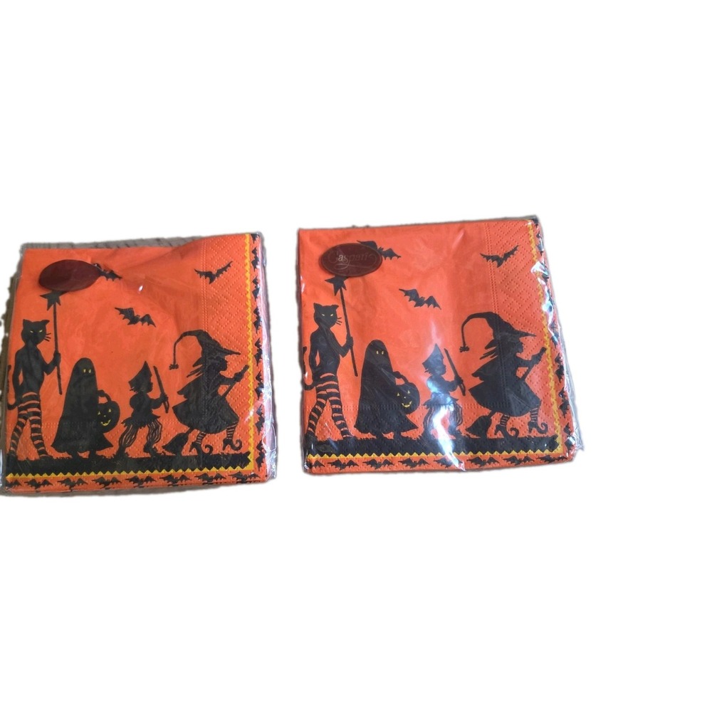 Caspari Paper Napkins Trick Or Treat Lot Of 2 Pkgs Triple Ply Fall Harvest New